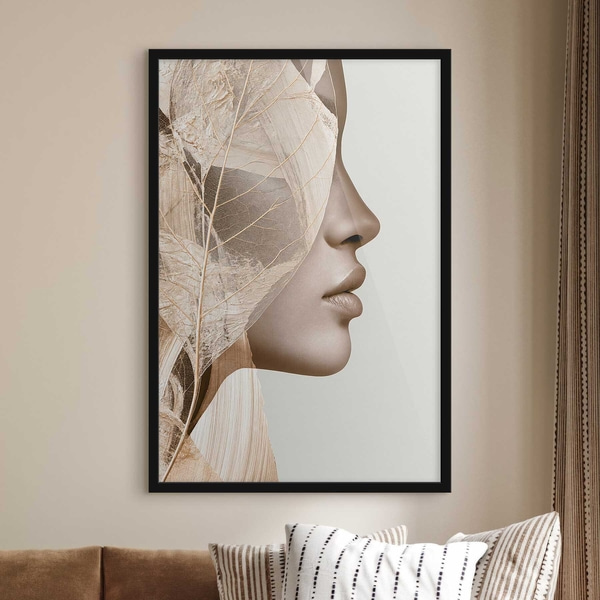 Poster Abstract portret van een vrouw, Posters Mensen, f50865bk : Uwalls