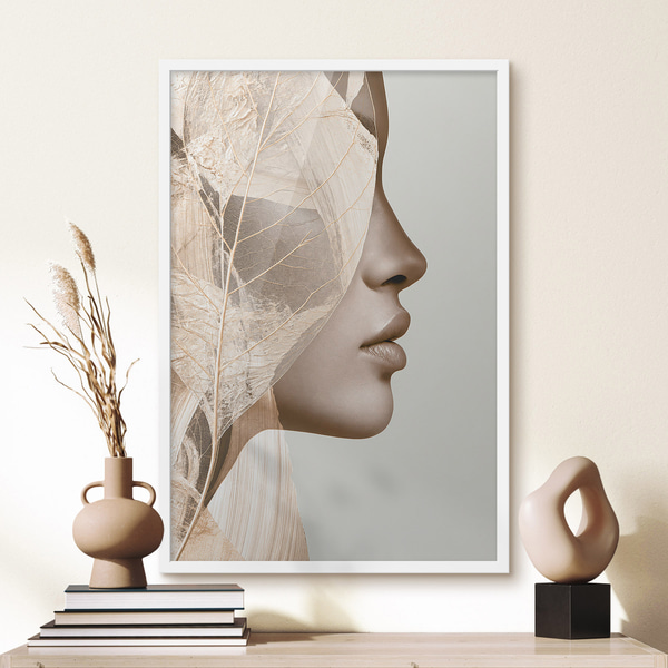 Poster Abstract portret van een vrouw, Posters Mensen, f50865wh : Uwalls
