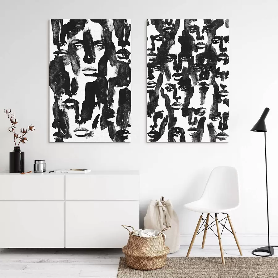  Schilderijen Abstracte gezichten m31035