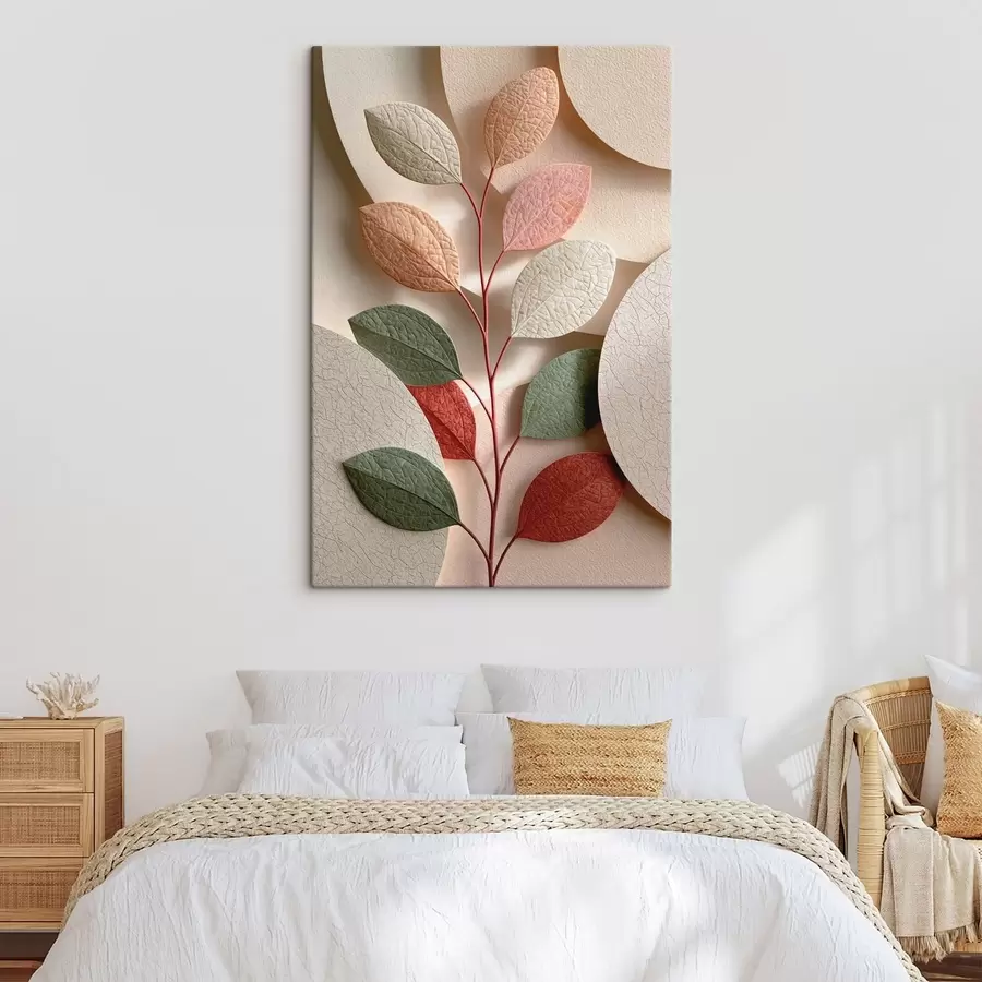 Fotobehang Botanische tak met geometrische vormen s50863