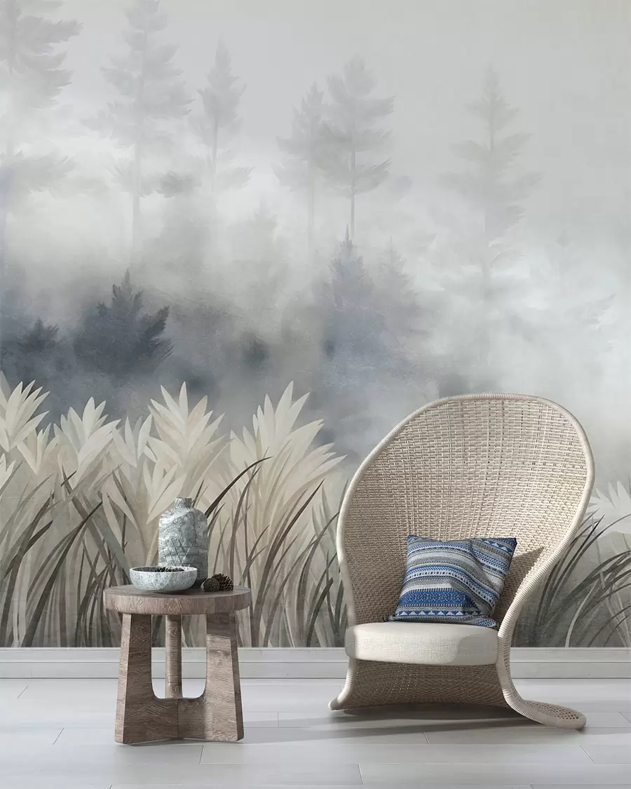 Fotobehang Bosstilte · Beige w10082