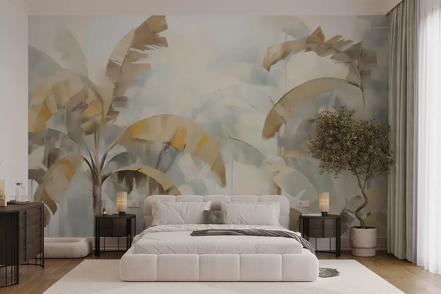 Fotobehang Geschilderde palmbomen w05997