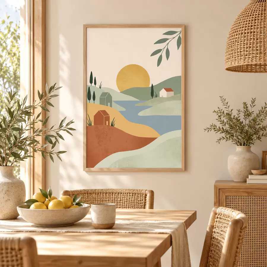 Fotobehang Rustig landschap met zachte kleuren f50729