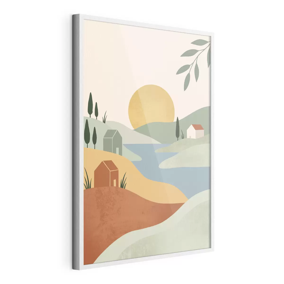 Poster Rustig landschap met zachte kleuren f50729