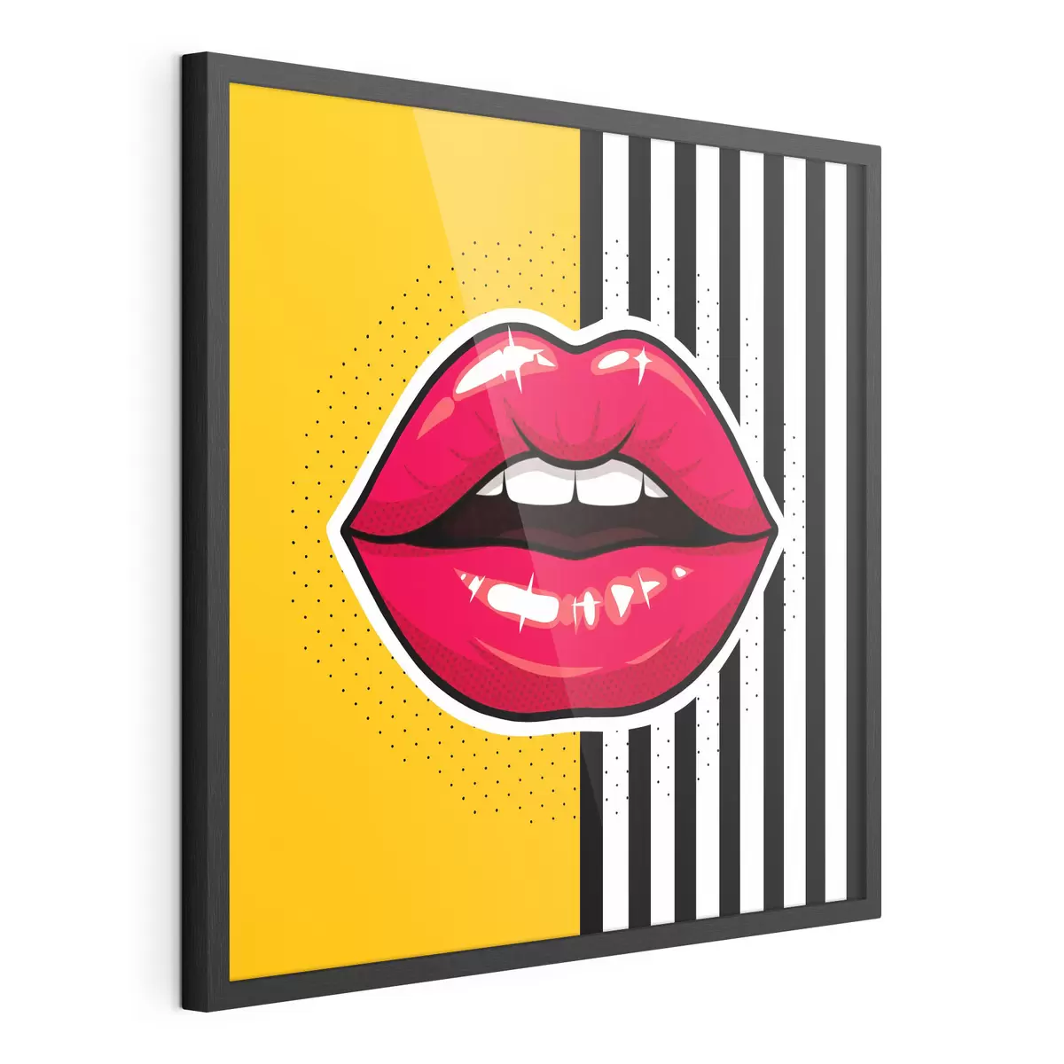 Poster Opvallende lippen tegen een levendige achtergrond f50790