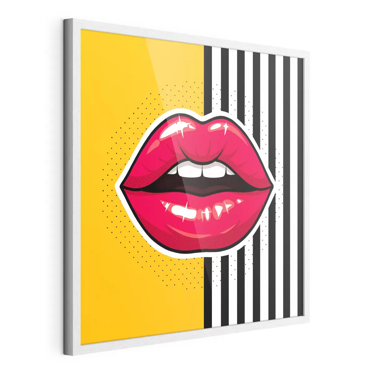 Poster Opvallende lippen tegen een levendige achtergrond f50790