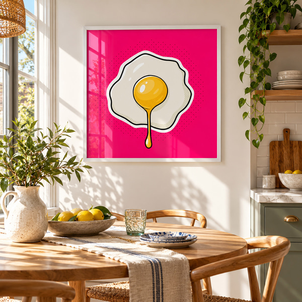 Poster Een heerlijk ontbijt met spiegeleieren, Posters met eten en drinken, f50788wh : Uwalls