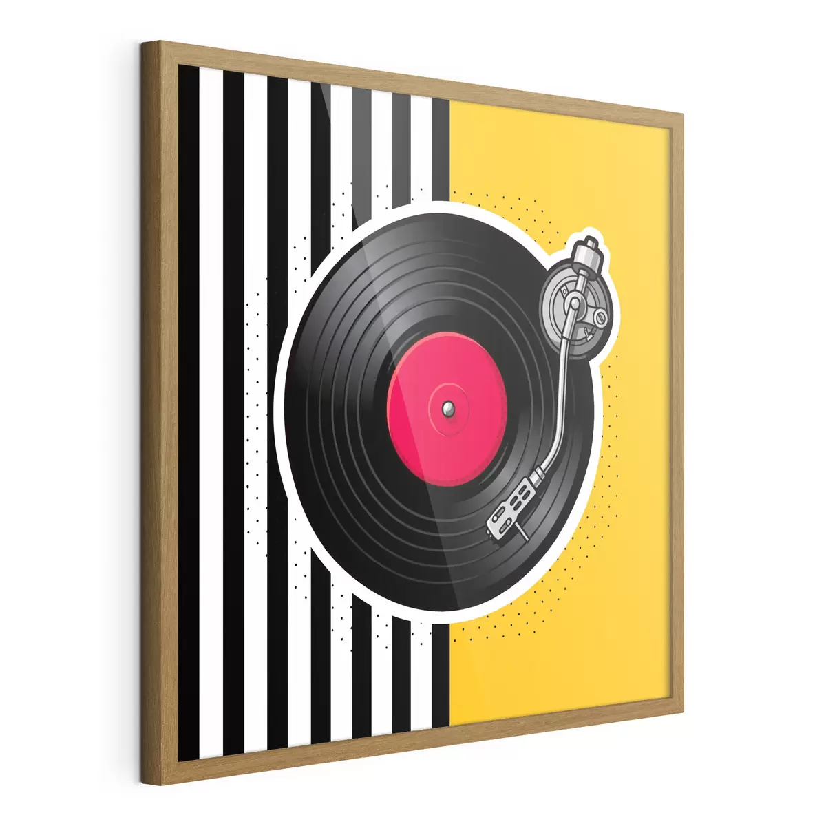 Poster Stijlvolle platenspeler in levendige kleuren f50789