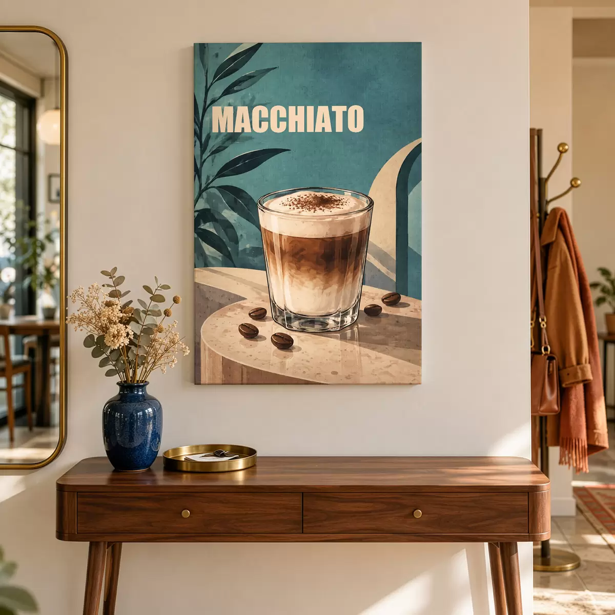  Schilderijen Een heerlijke macchiato op een zonnige dag s50875