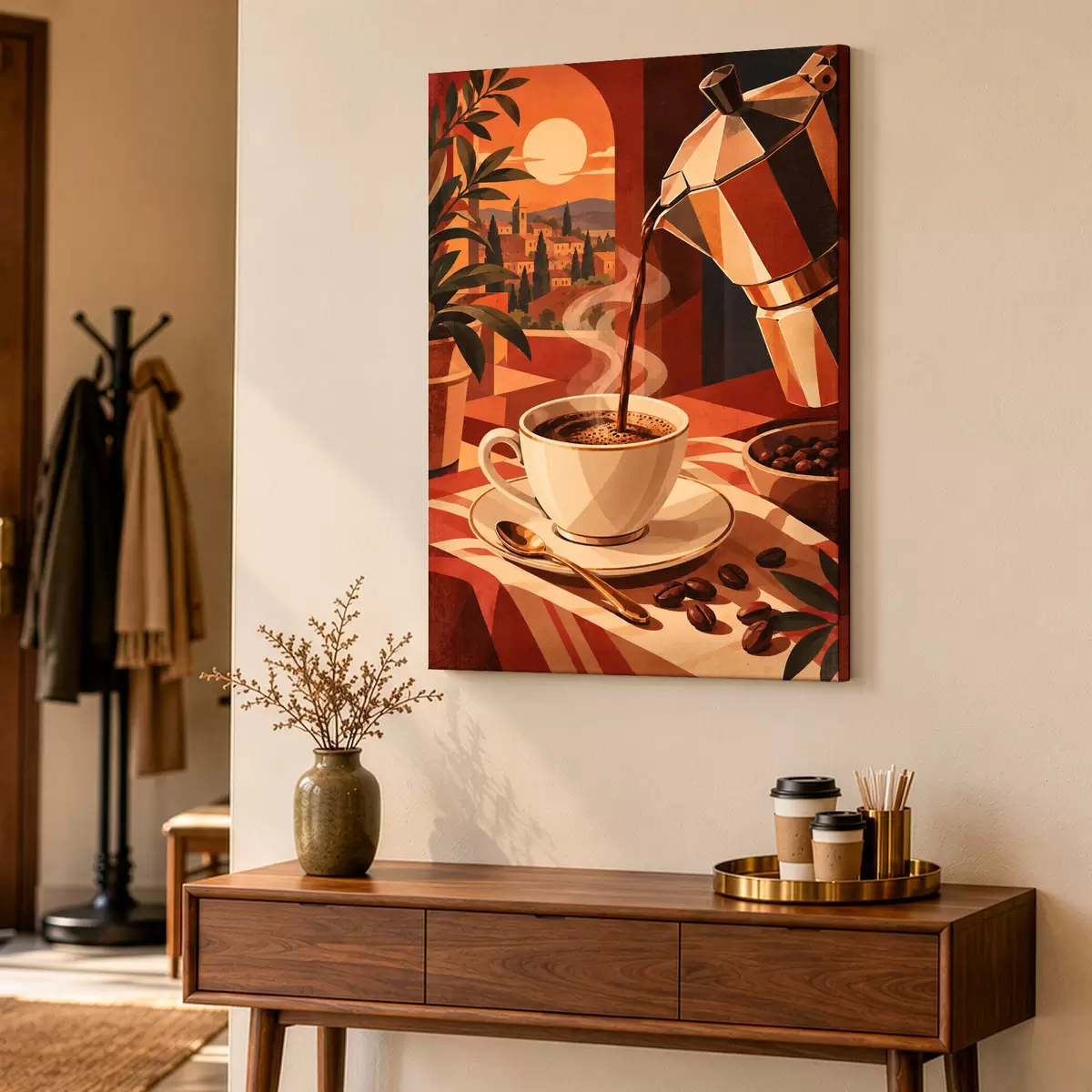  Schilderijen Warme koffie in een gezellige omgeving s50877