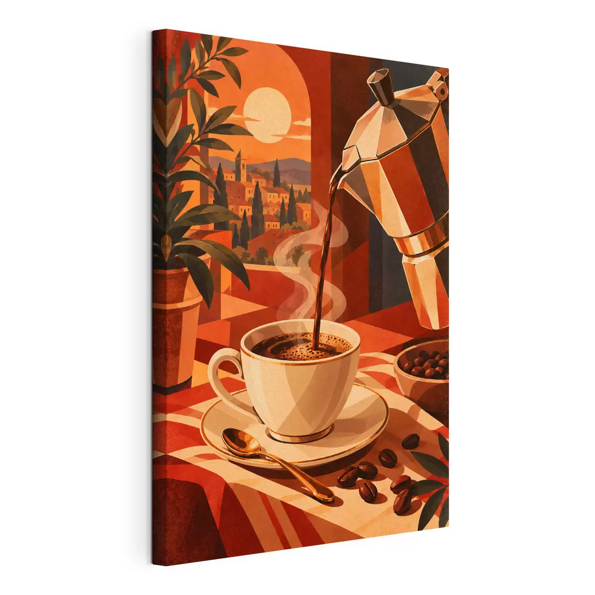  Schilderijen Warme koffie in een gezellige omgeving s50877