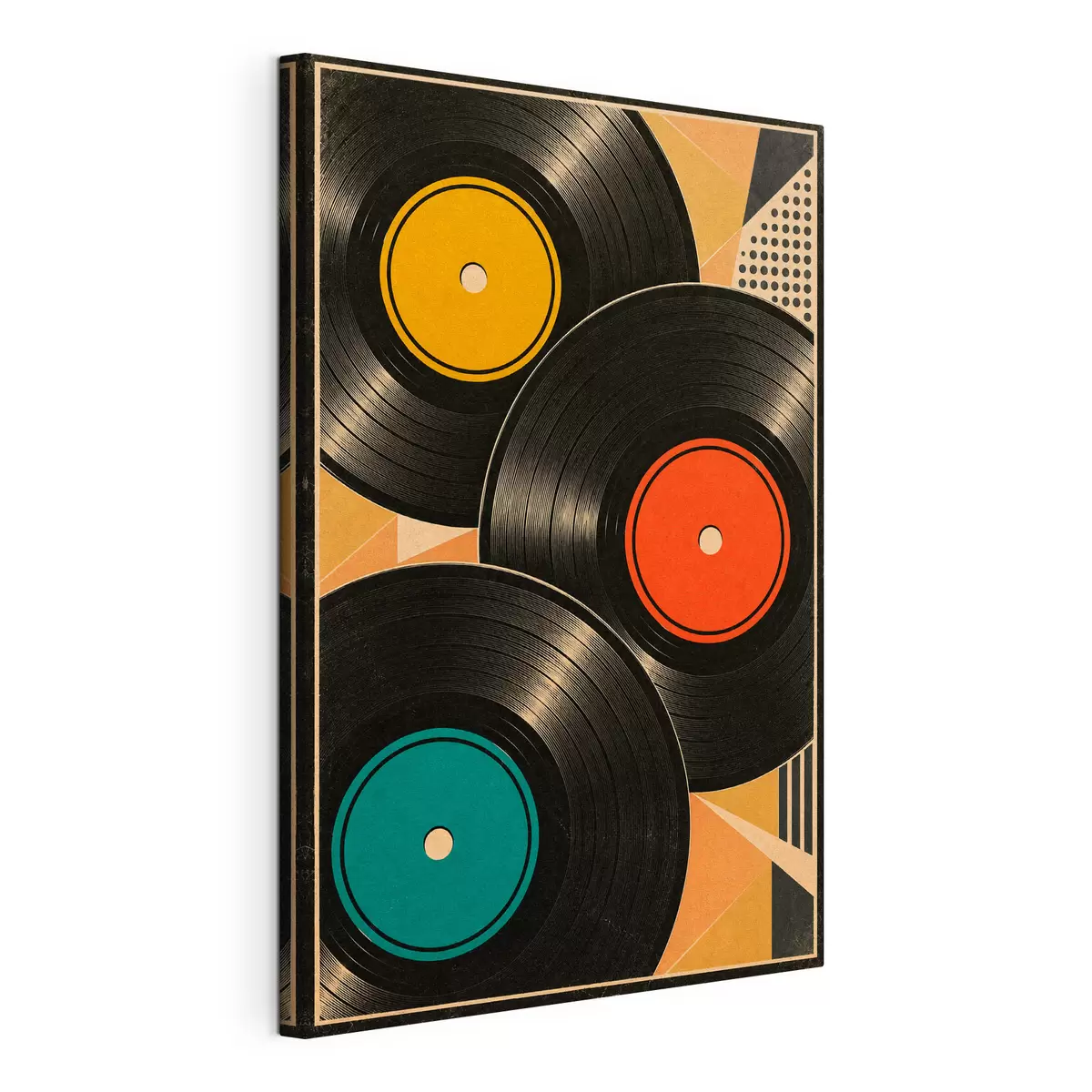  Schilderijen Retro-sfeer met kleurrijke vinylplaten s50923