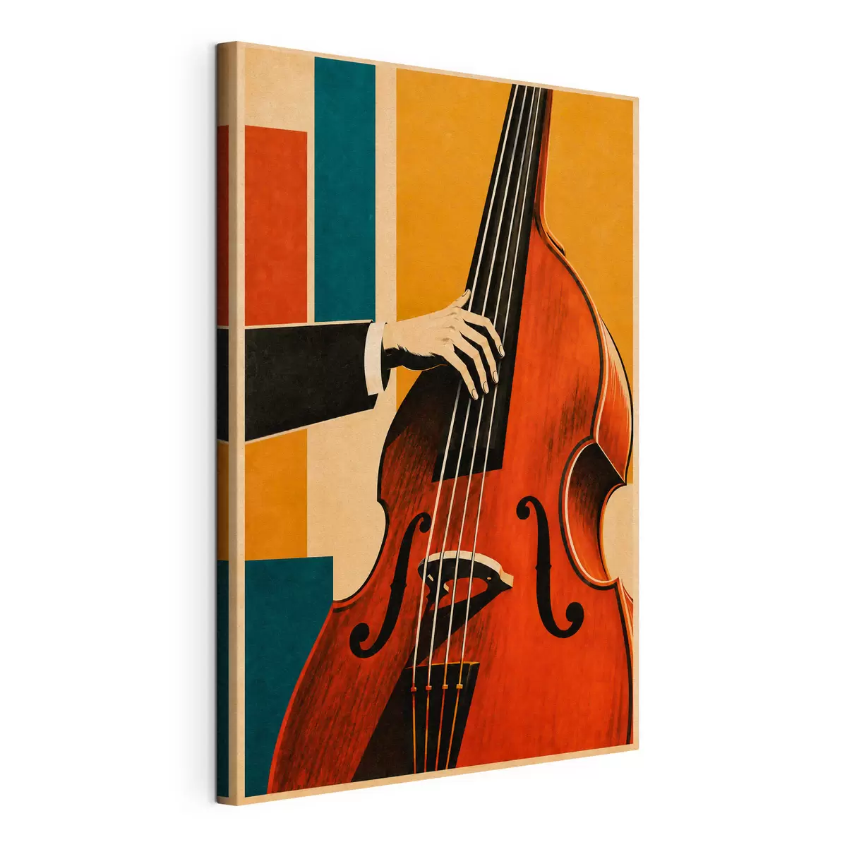  Schilderijen Een elegante hand die een muziekinstrument bespeelt s50926