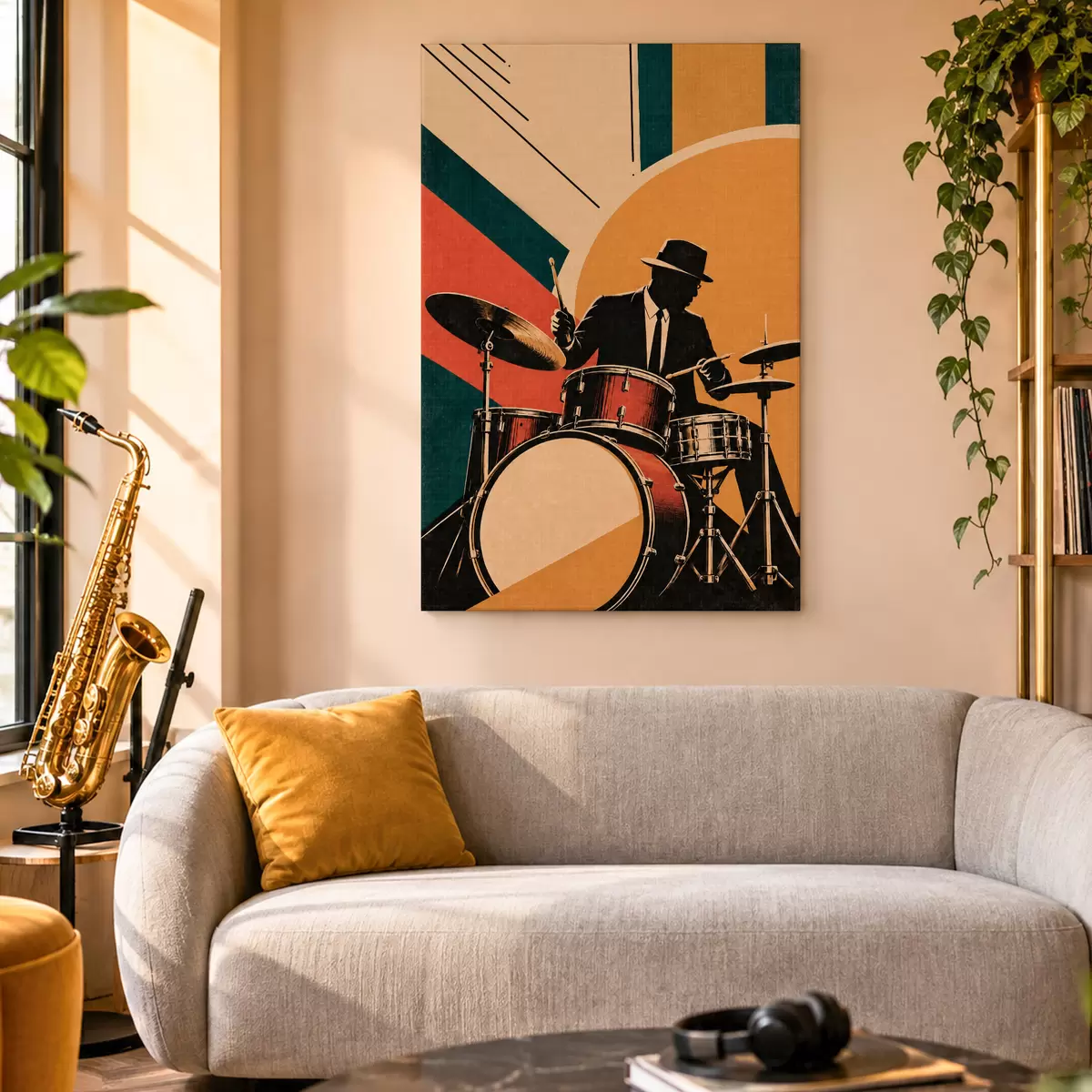  Schilderijen Jazzritmes in levendige kleuren s50928