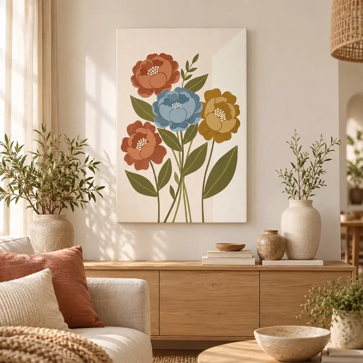  Schilderijen Levendige bloemen in zachte pasteltinten s50730