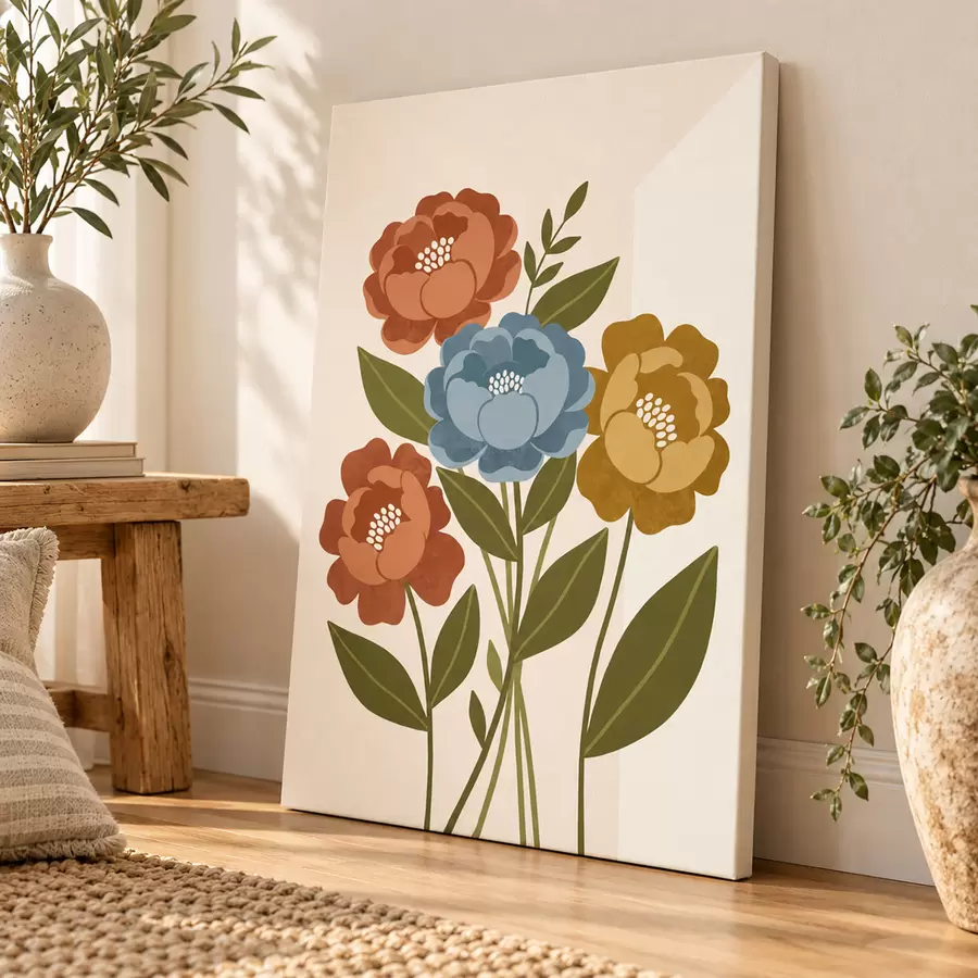  Schilderijen Levendige bloemen in zachte pasteltinten s50730