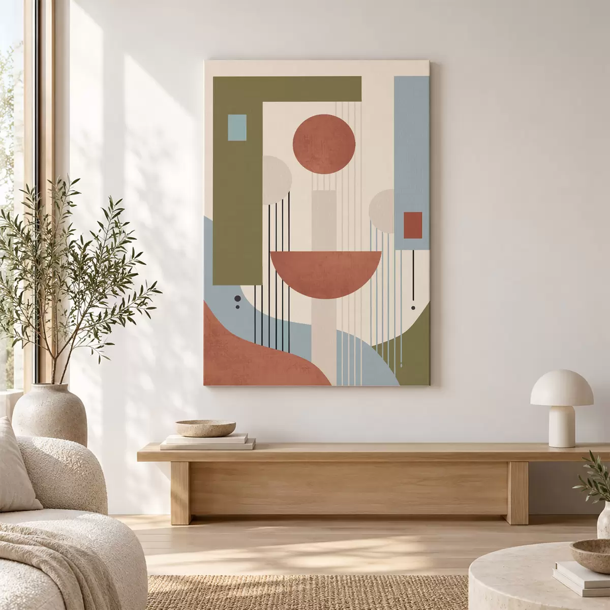  Schilderijen Abstracte vormen in warme tinten s50732