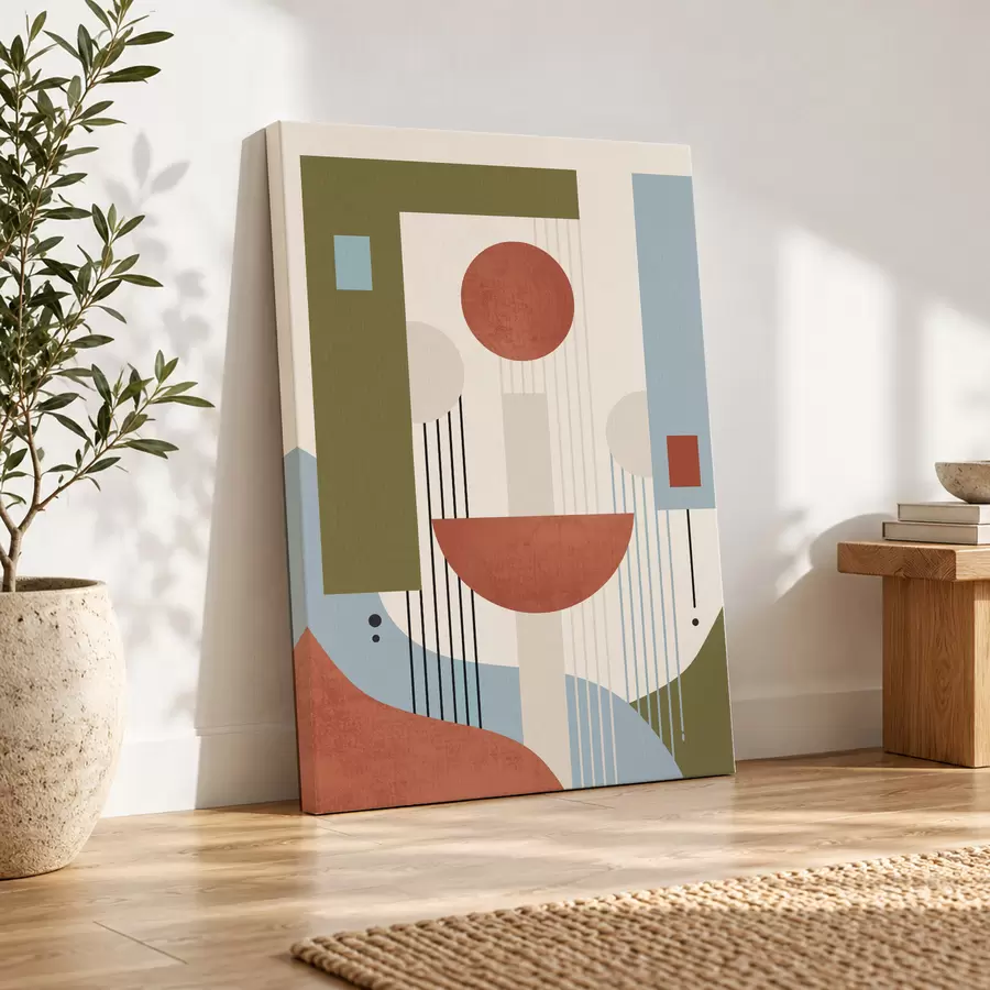 Schilderijen Abstracte vormen in warme tinten s50732