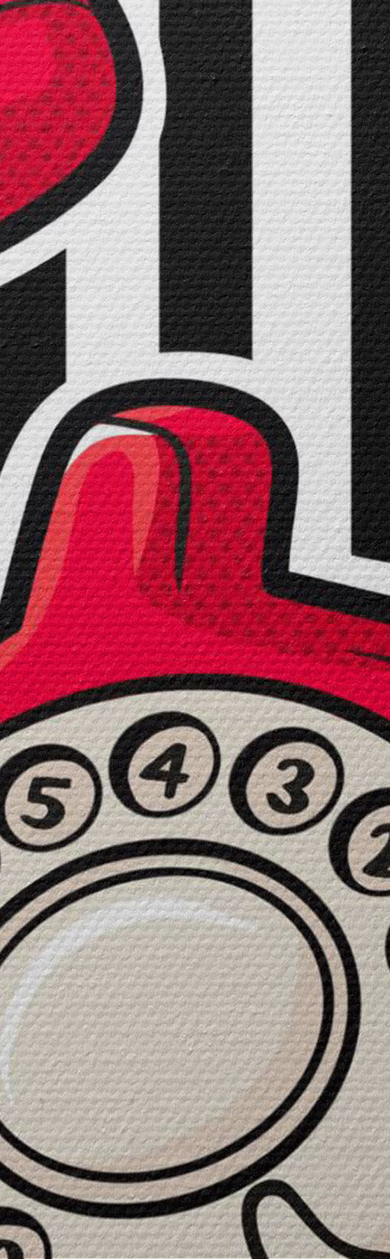  Schilderijen Vintage rood ontwerp van een draaitelefoon s50784