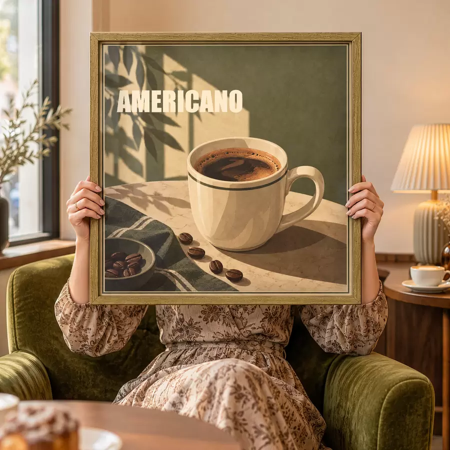 Fotobehang Geniet van het moment met Americano f50872