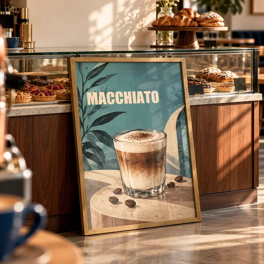 Fotobehang Heerlijke macchiato in een glas f50875