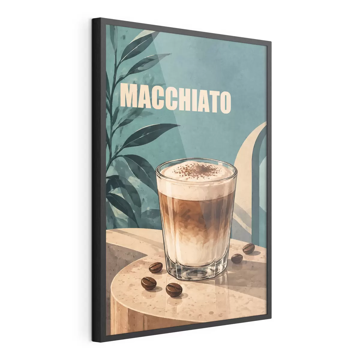 Poster Heerlijke macchiato in een glas f50875