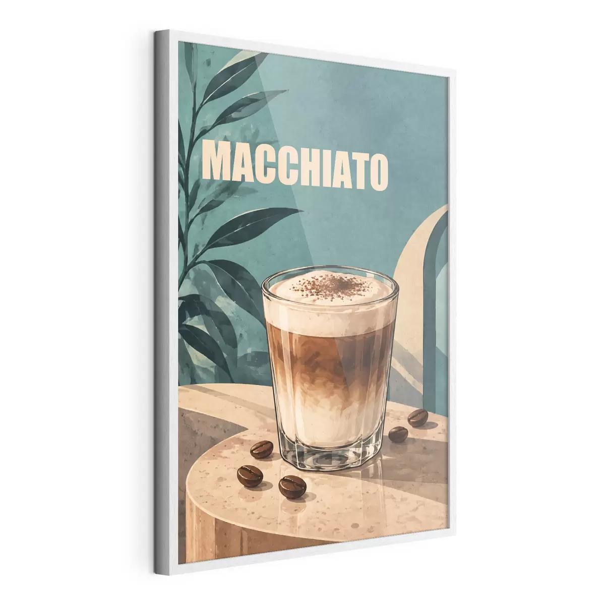 Poster Heerlijke macchiato in een glas f50875