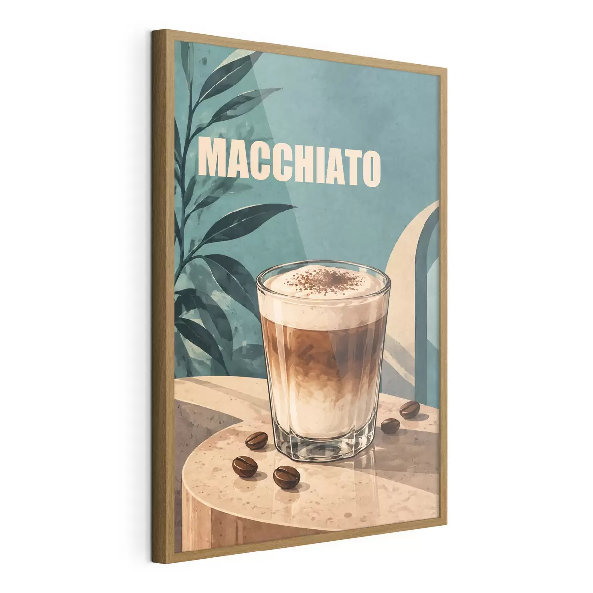 Poster Heerlijke macchiato in een glas f50875
