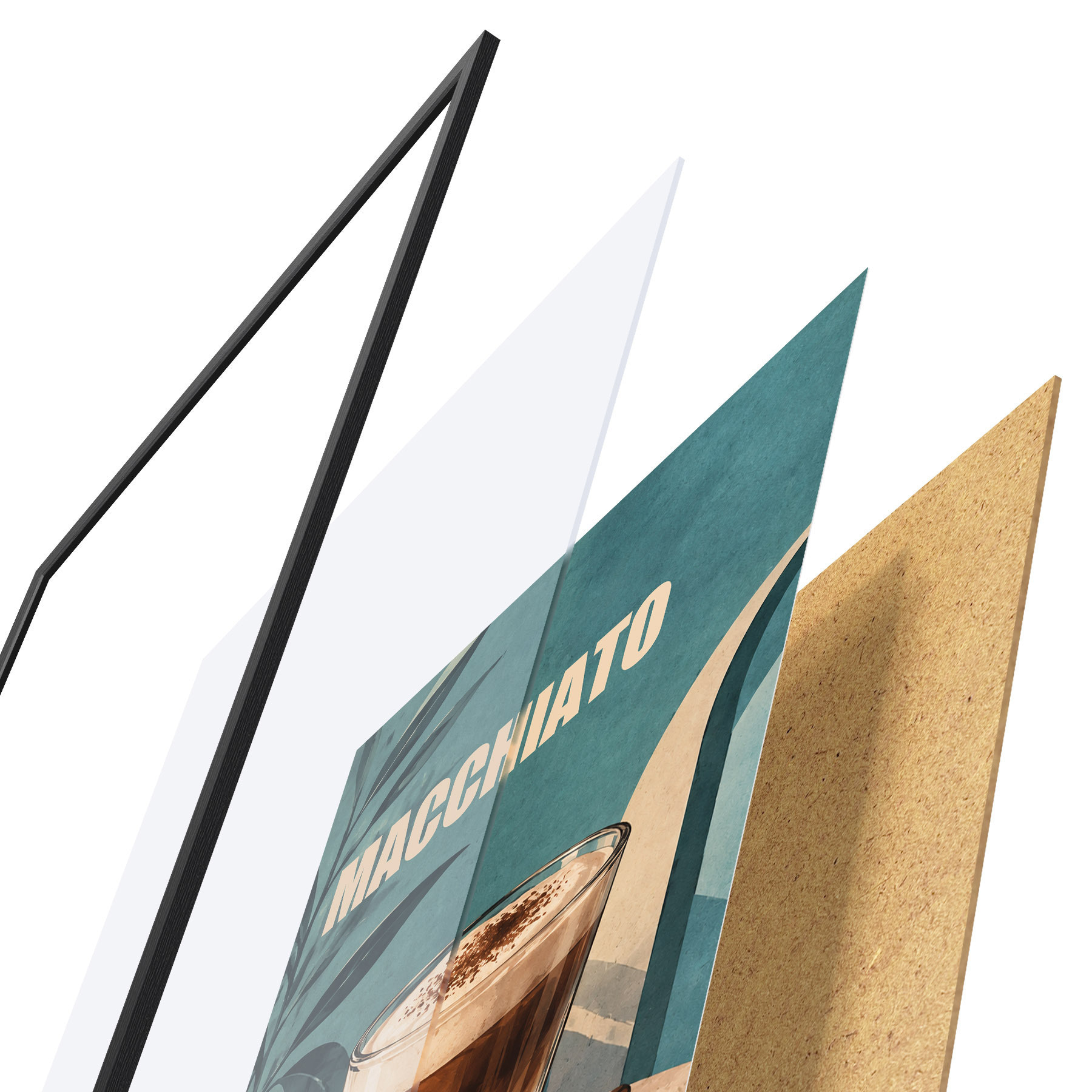 Poster Heerlijke macchiato in een glas f50875