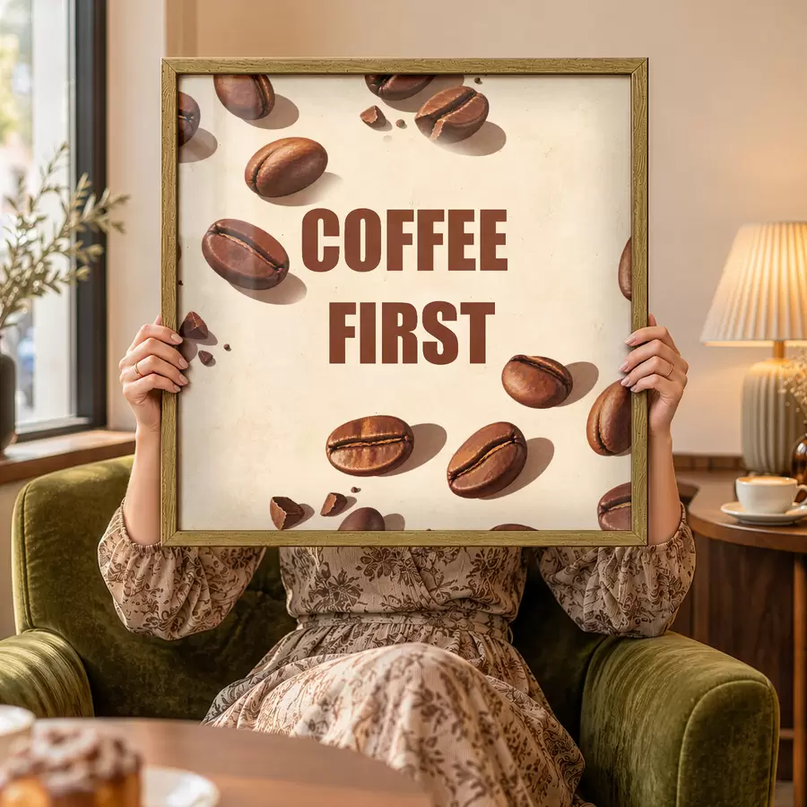 Fotobehang Sta op en zet een kopje koffie f50878