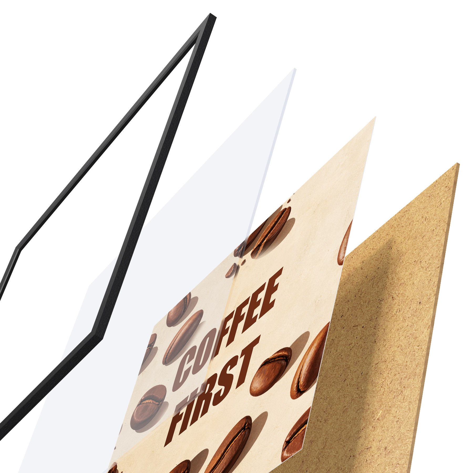 Poster Sta op en zet een kopje koffie f50878