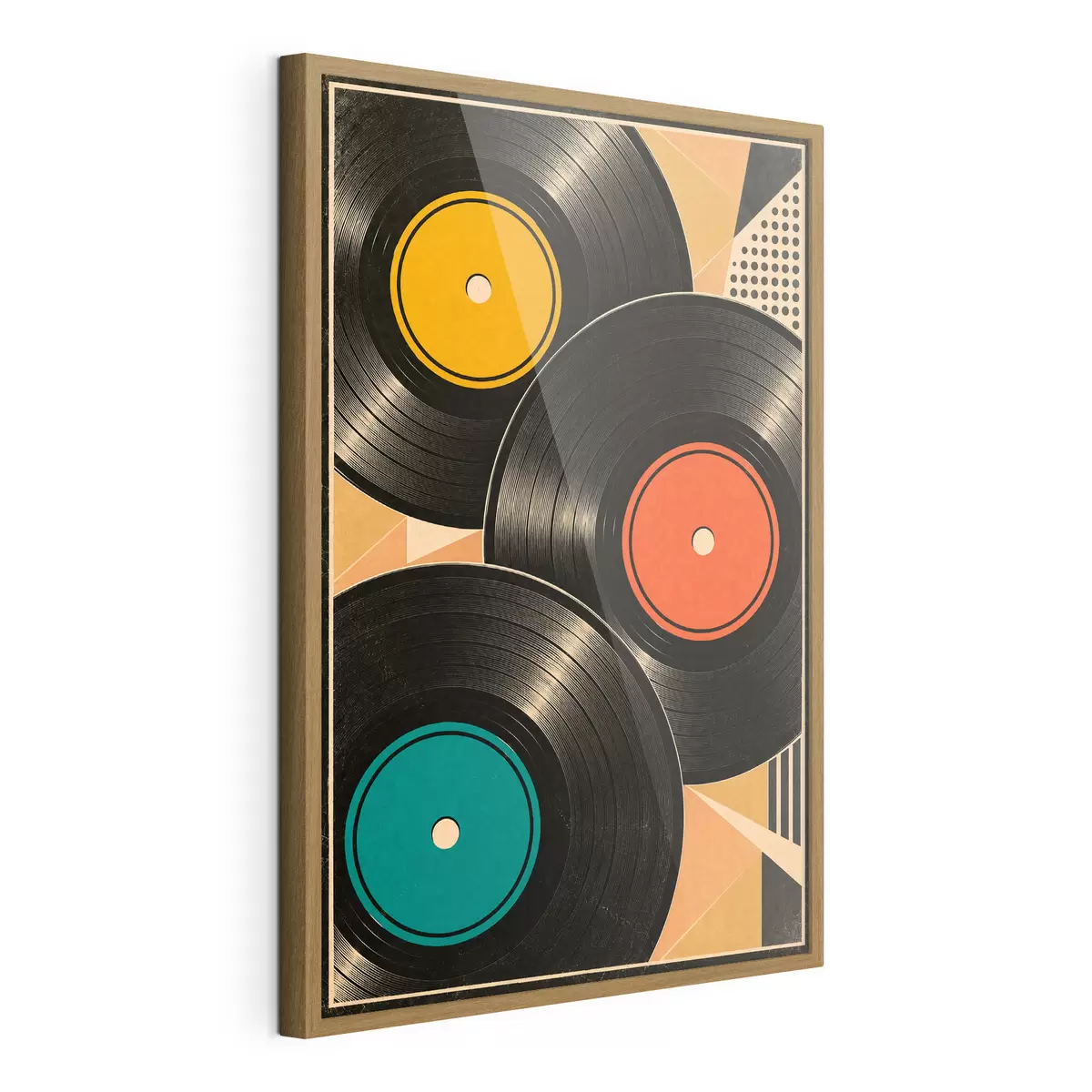 Poster Kleurrijke vinylplaten in harmonie f50923