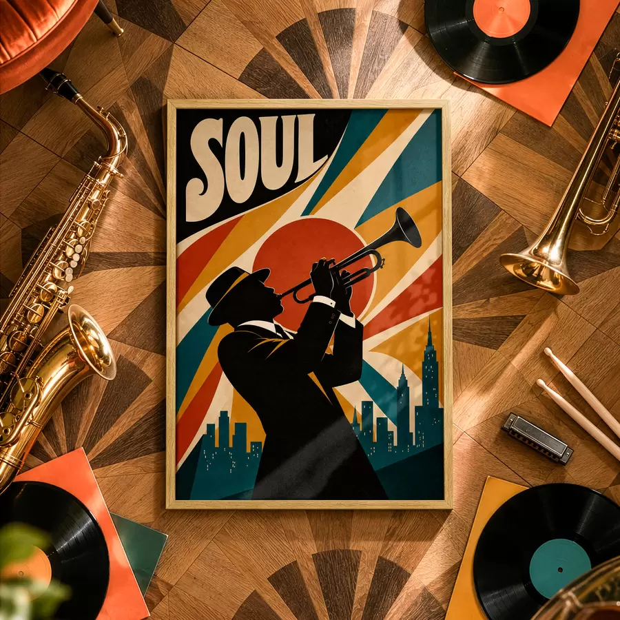 Fotobehang Jazz weerklinkt door de skyline van de stad f50925