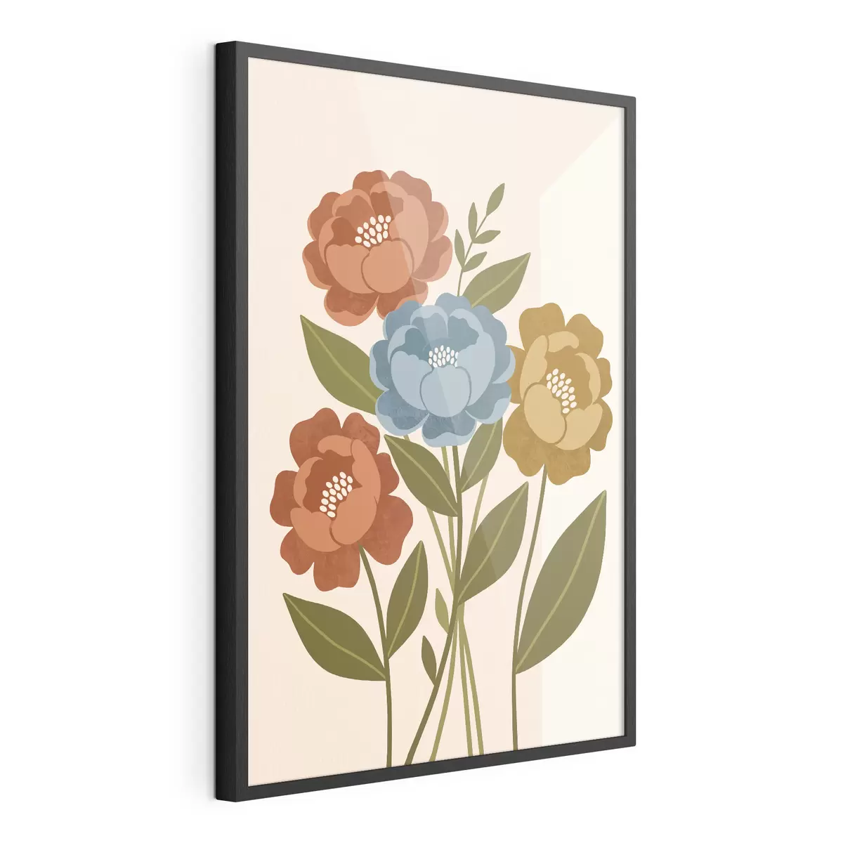 Poster Een charmant boeket met geïllustreerde bloemen f50730