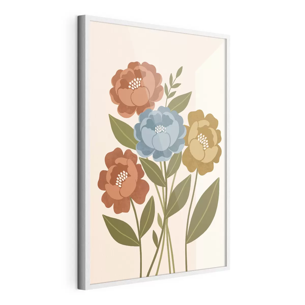 Poster Een charmant boeket met geïllustreerde bloemen f50730
