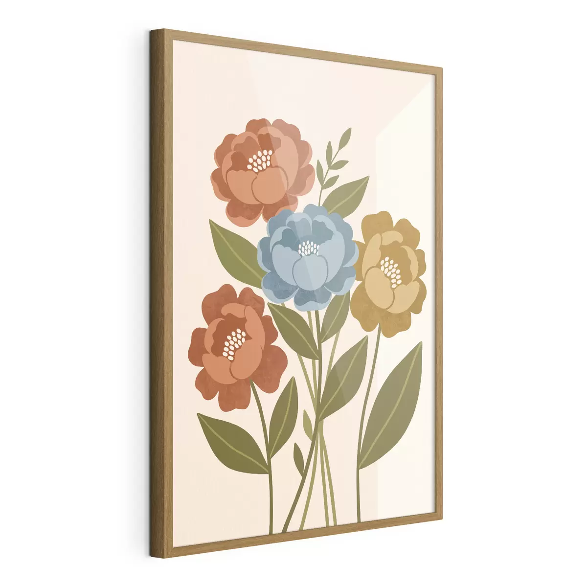 Poster Een charmant boeket met geïllustreerde bloemen f50730