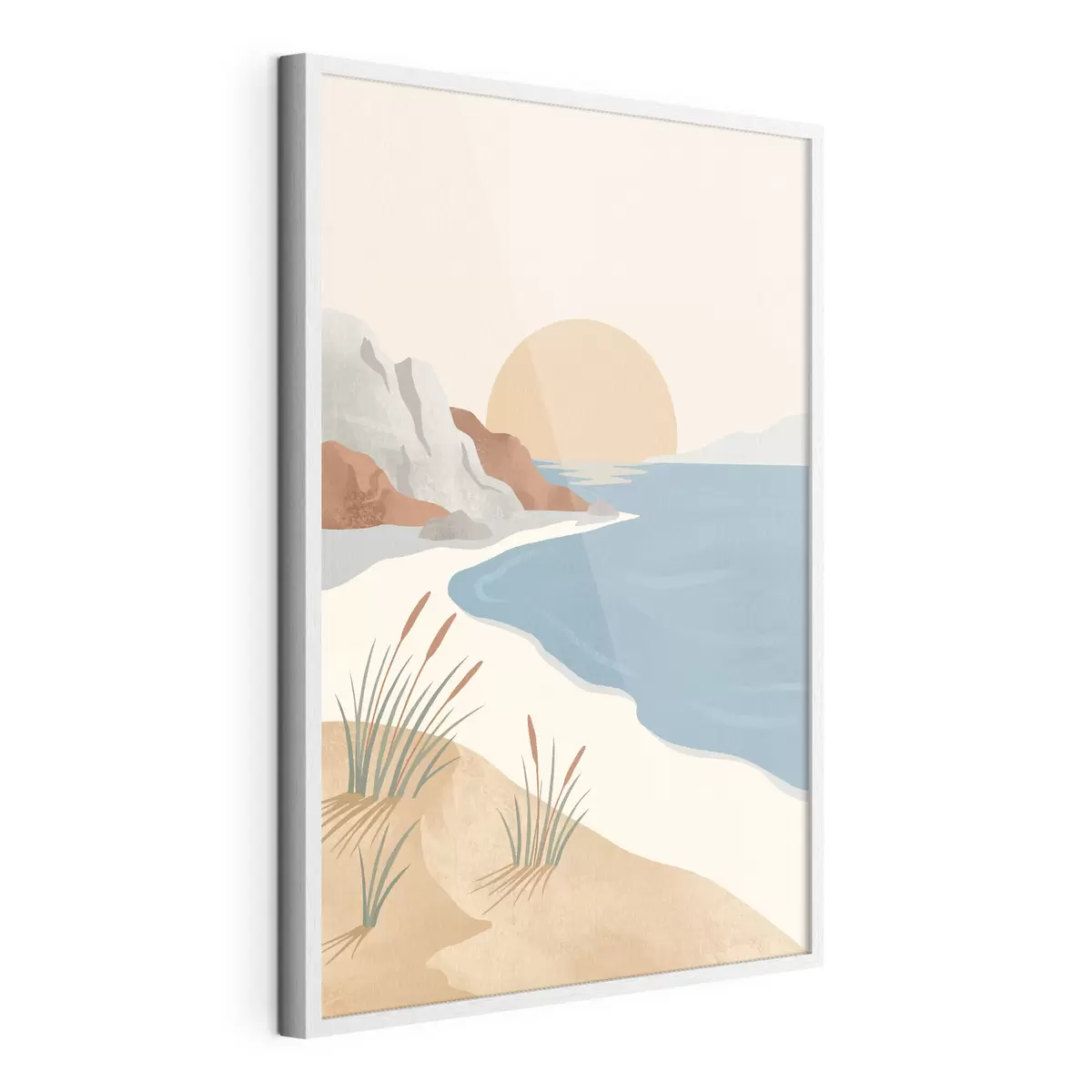 Poster Rustig strand bij zonsondergang: rust en kalmte f50731