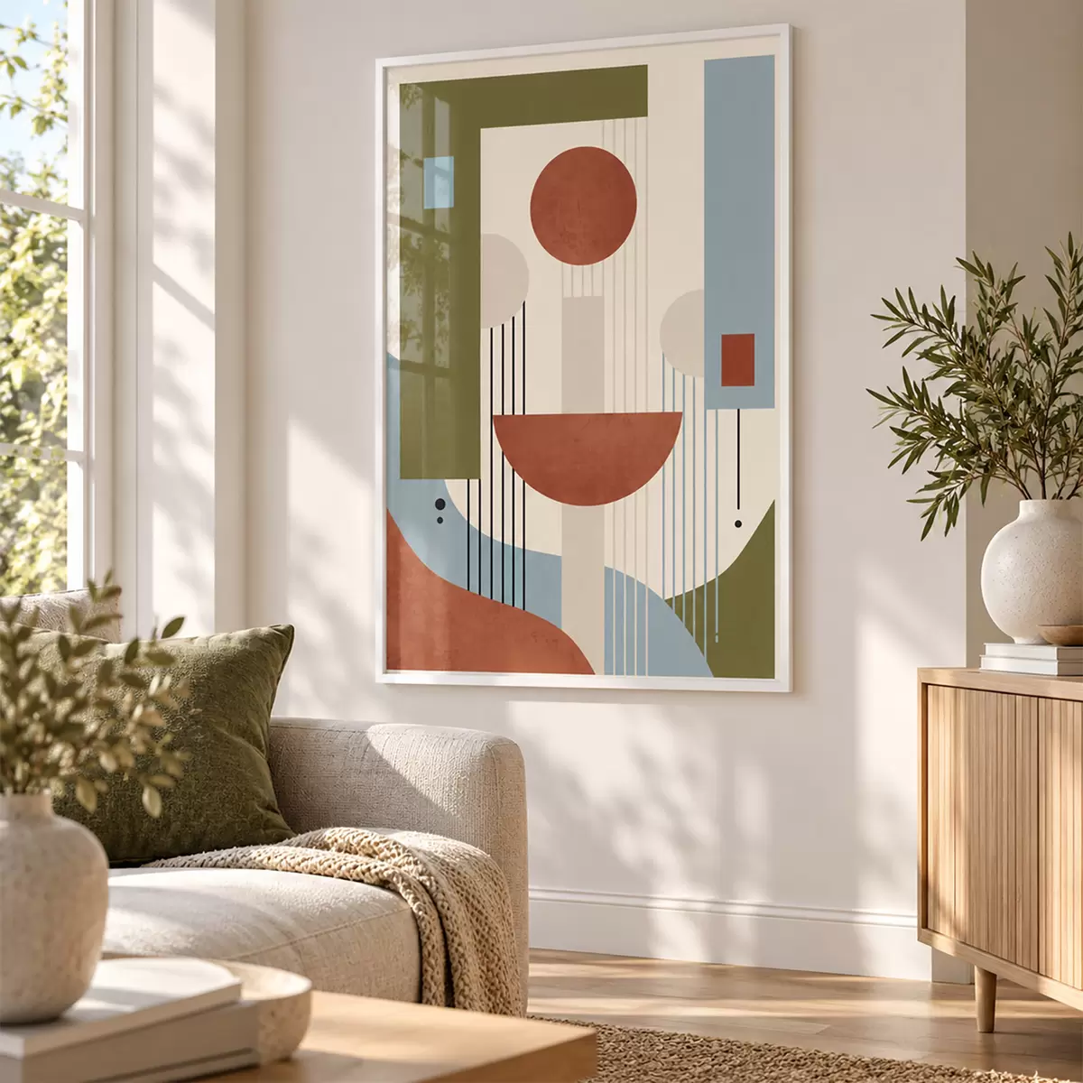 Poster Abstracte vormen in aardetinten f50732