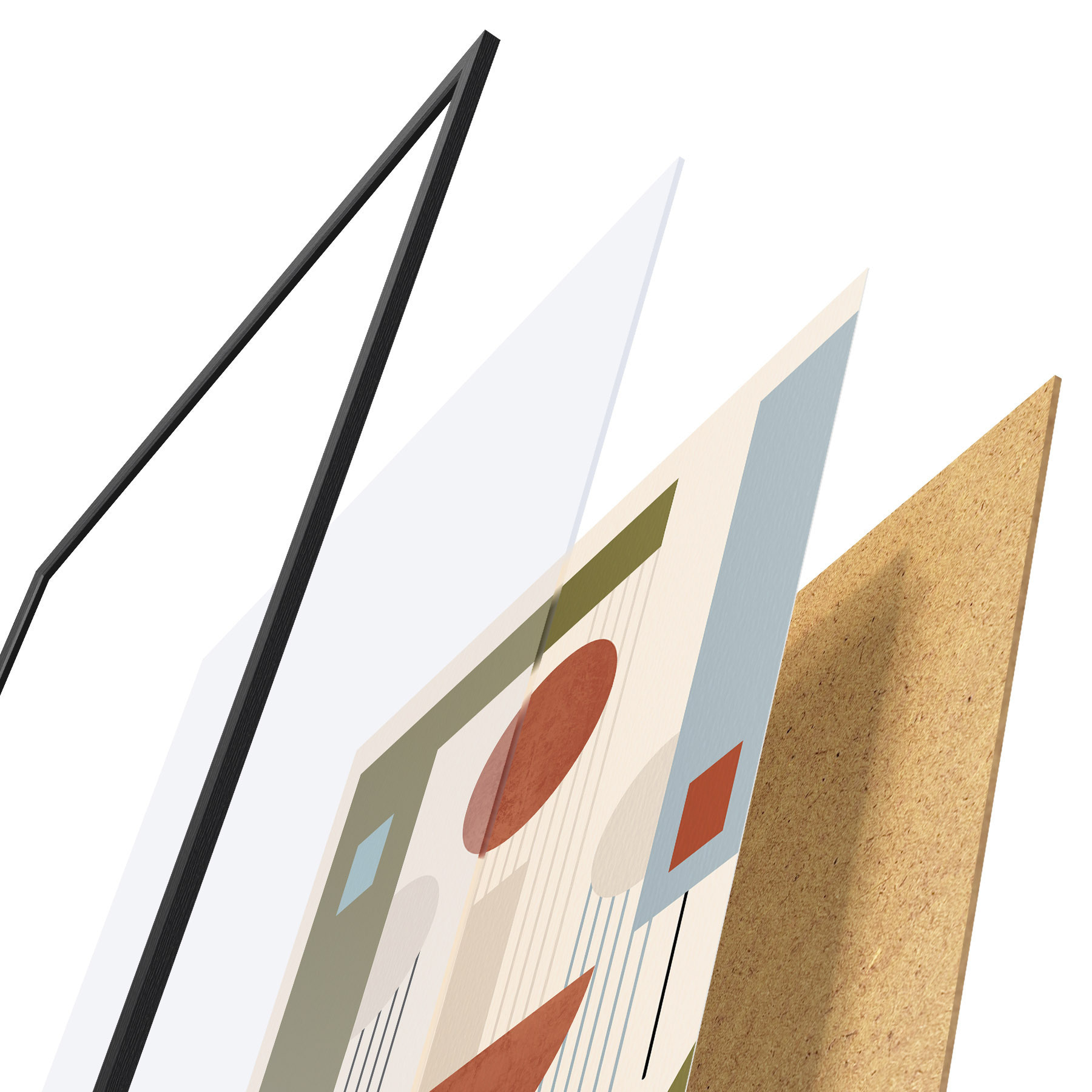 Poster Abstracte vormen in aardetinten f50732