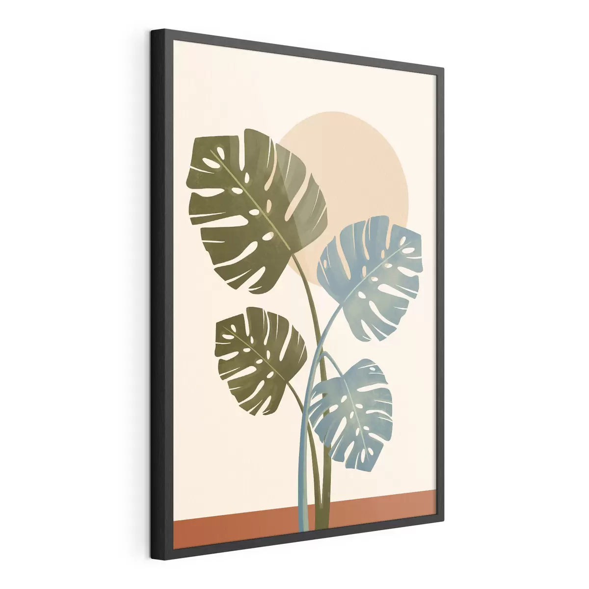 Poster Tropische bladeren in zacht zonlicht f50733