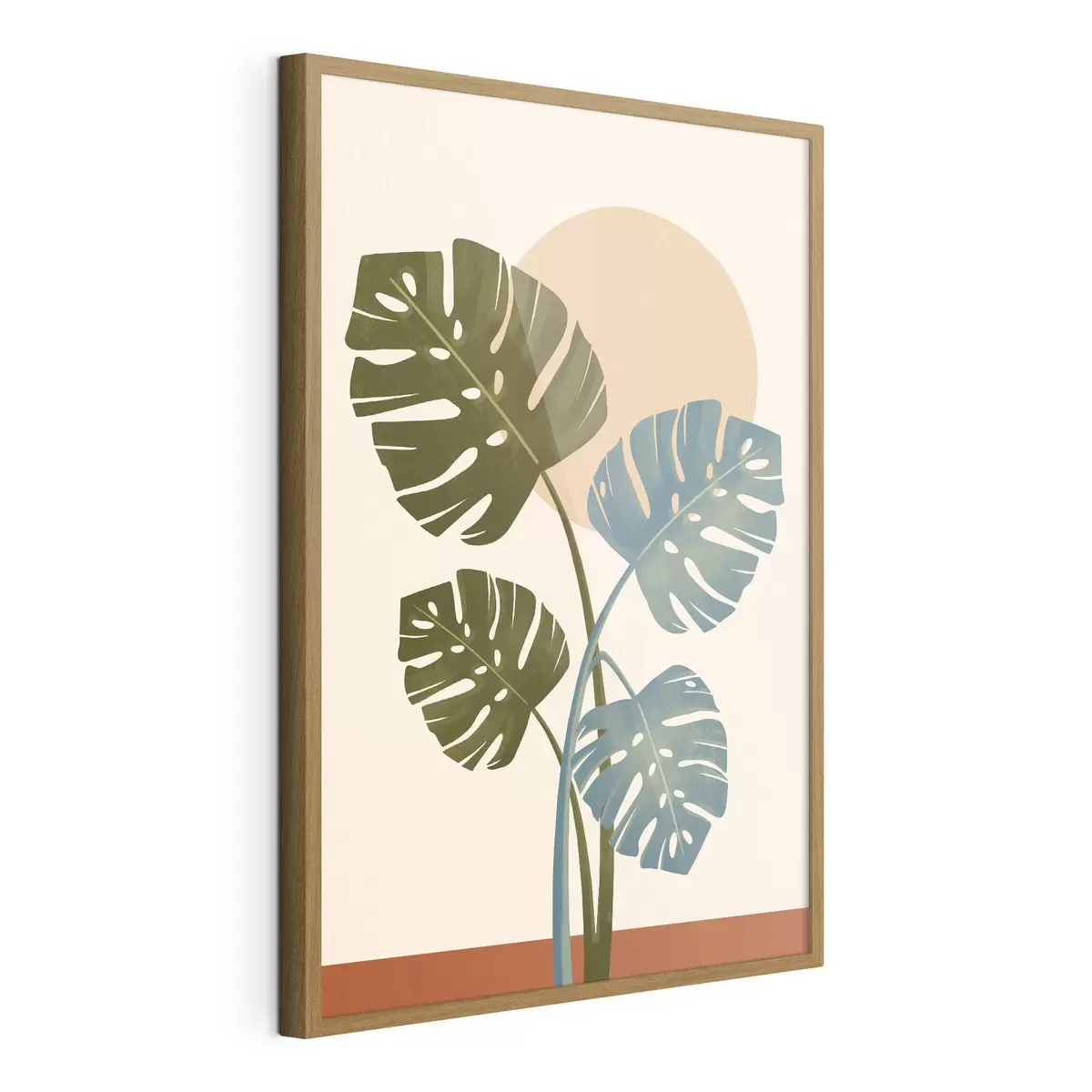 Poster Tropische bladeren in zacht zonlicht f50733