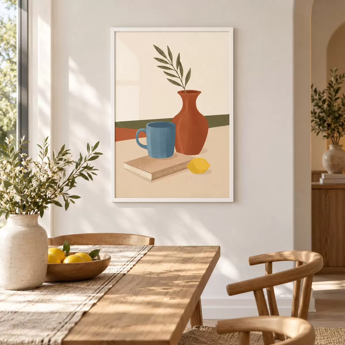 Poster Gezellig stilleven met warme tinten f50735