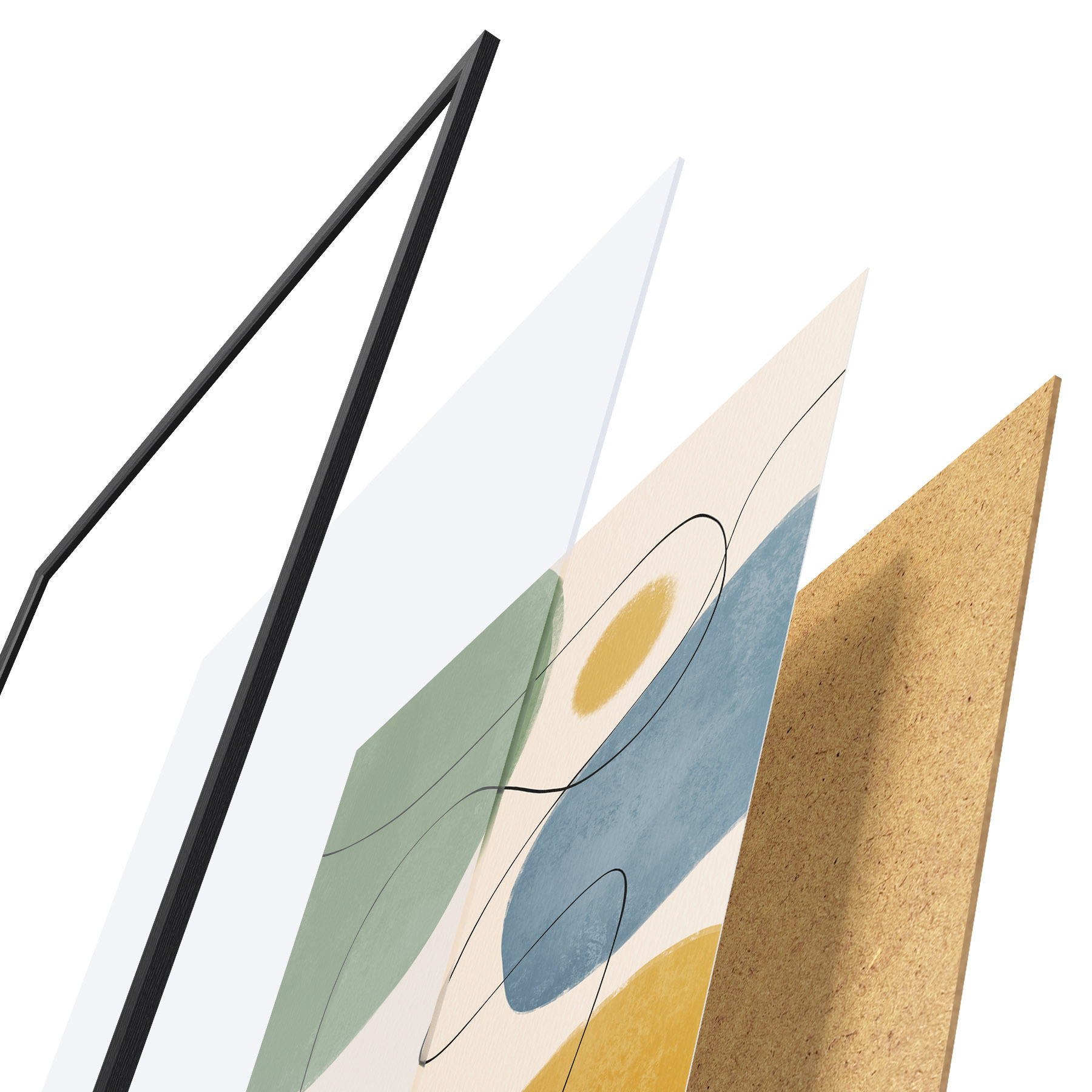 Poster Abstracte kleuren met vloeiende lijnen f50736