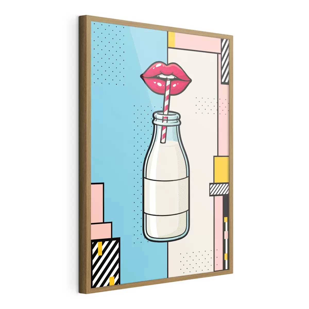 Poster Nippen uit een stijlvolle fles met een kunstzinnige afbeelding f50786