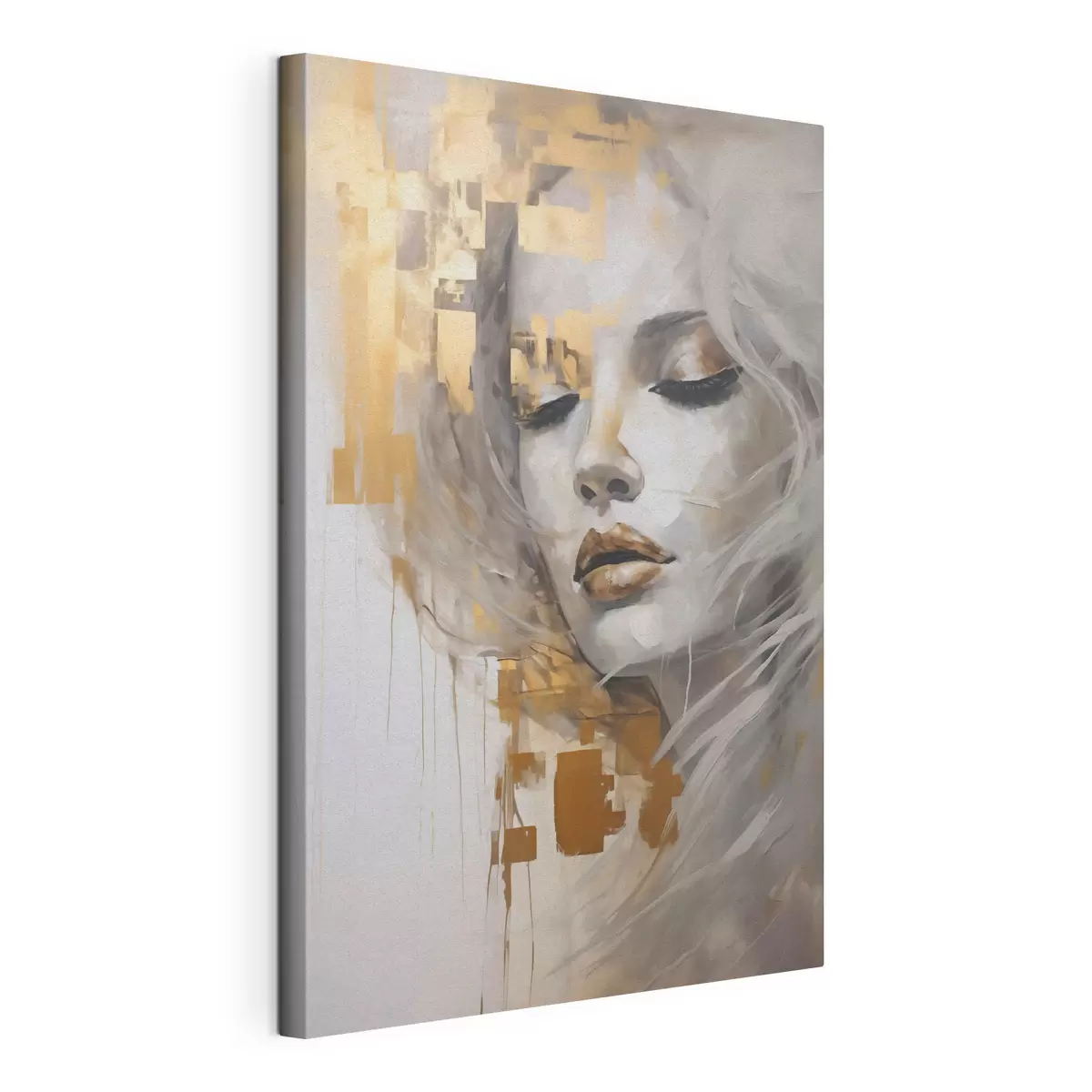  Schilderijen Abstract portret van een jonge vrouw, geïnspireerd op een schilderij s51130