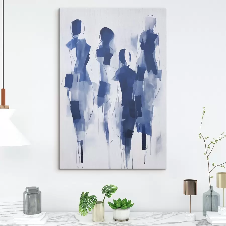  Schilderijen Abstracte silhouetten, schilderijimitatie s51131