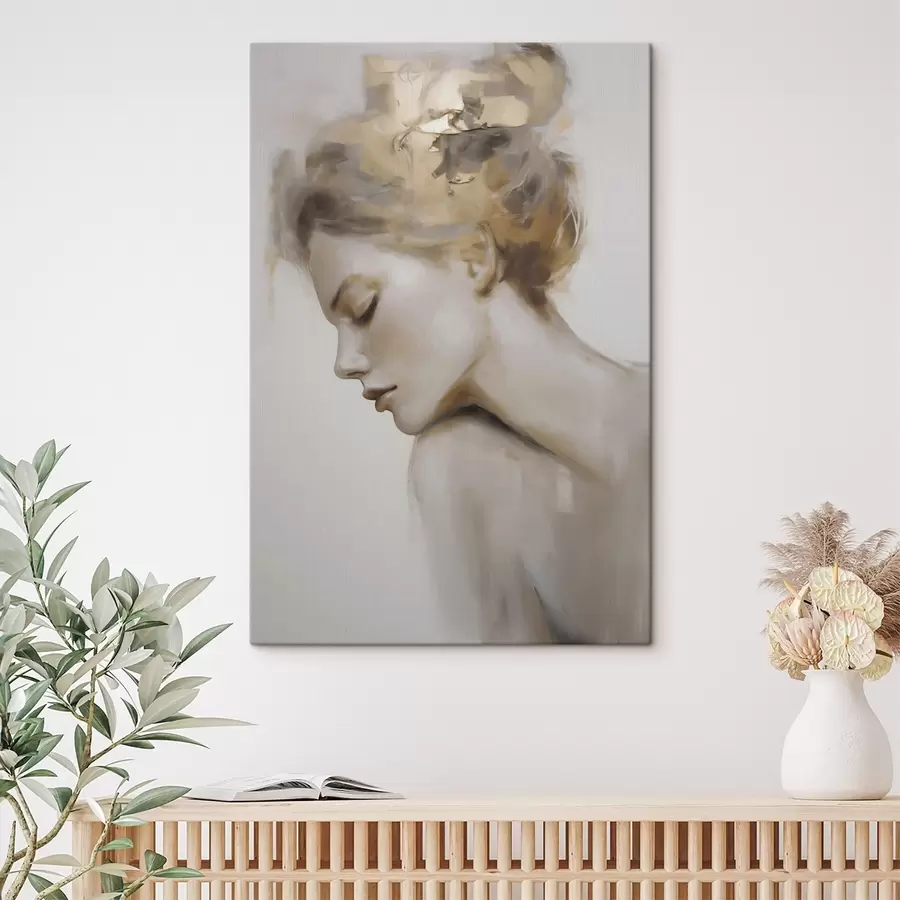  Schilderijen Portret van een meisje met gesloten ogen s51133