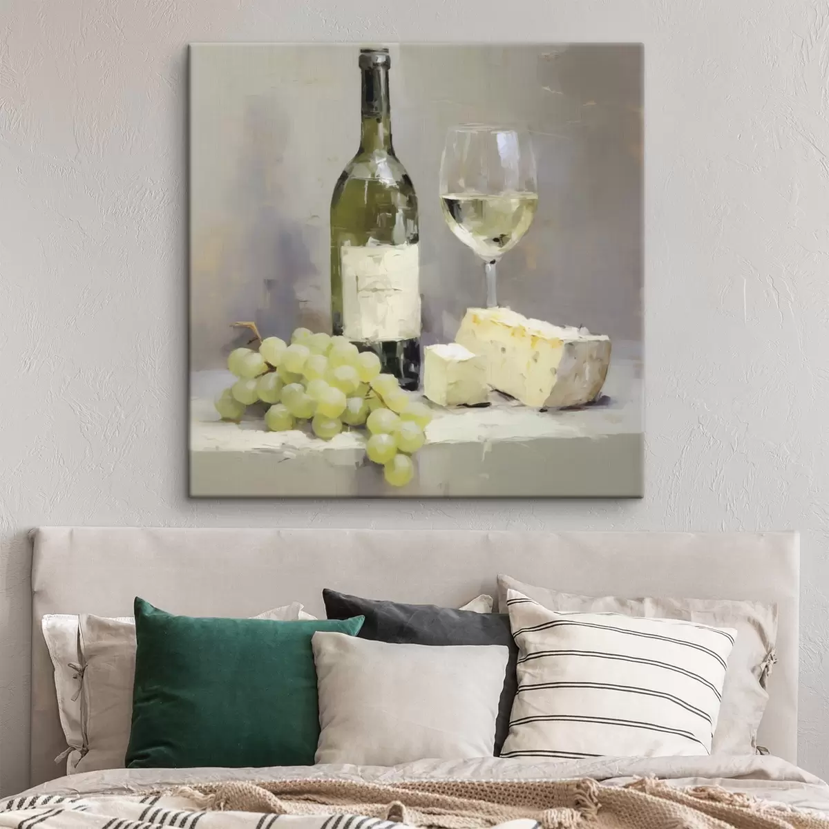  Schilderijen Een fles wijn en druiven, een imitatie van een schilderij s51135