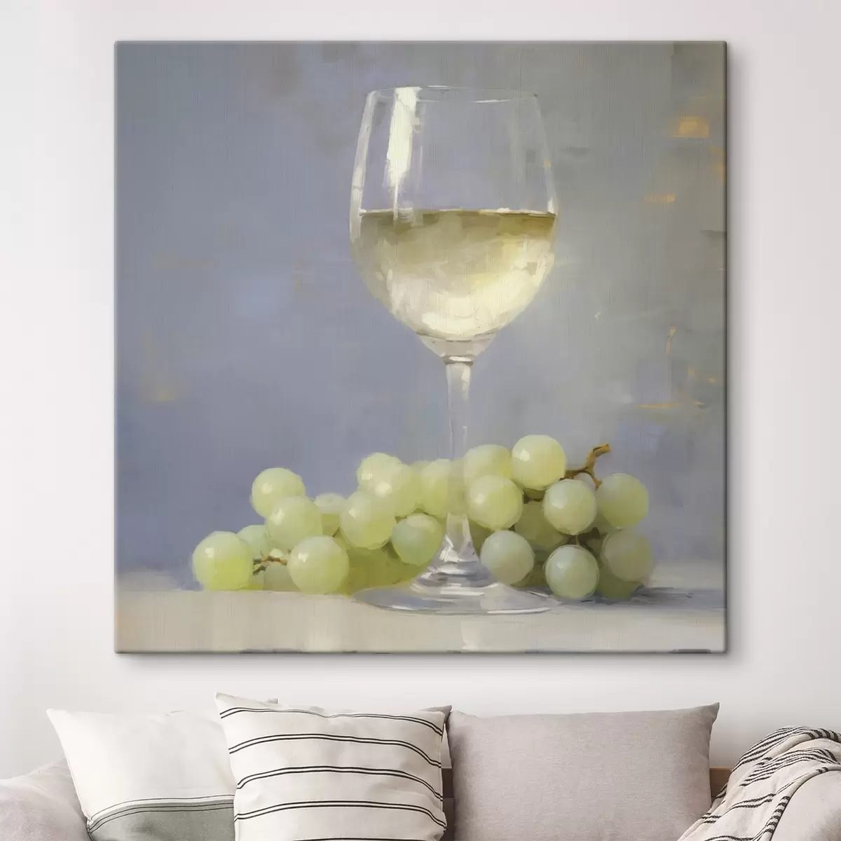  Schilderijen Een glas wijn en druiven, een imitatie van een schilderij s51136