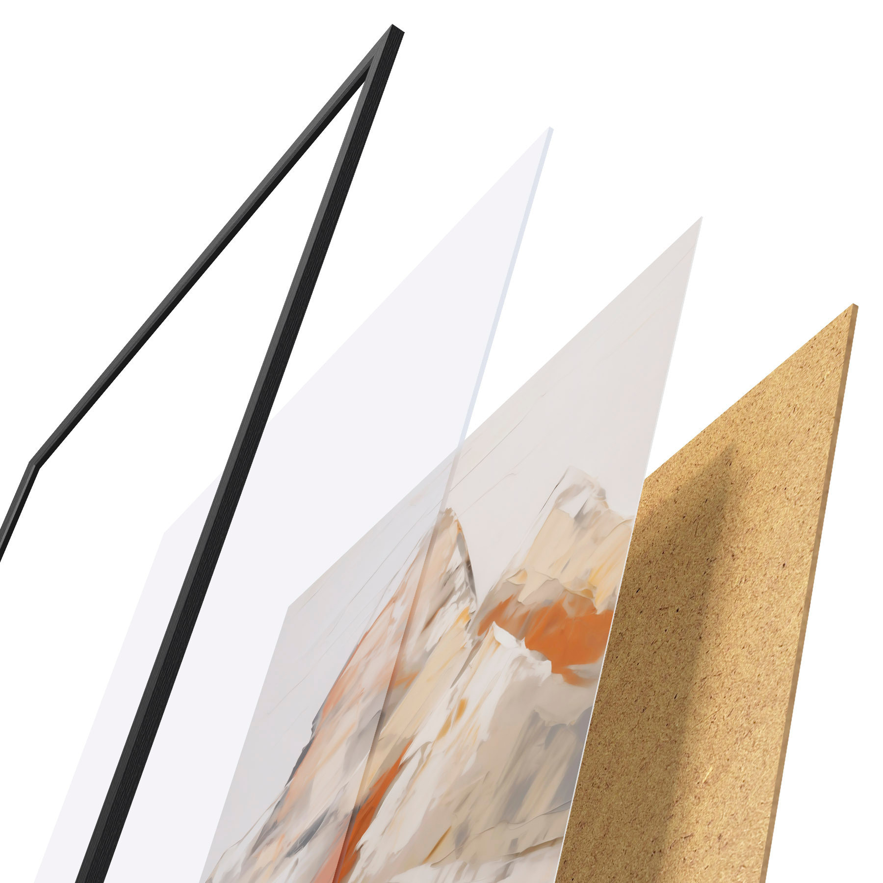 Poster Abstracte bergen, imitatie van een schilderij f51126
